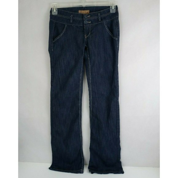 Watch LA Women's Thick Stitched Jeans With Big Button Accents Size 3 - Picture 2 of 9